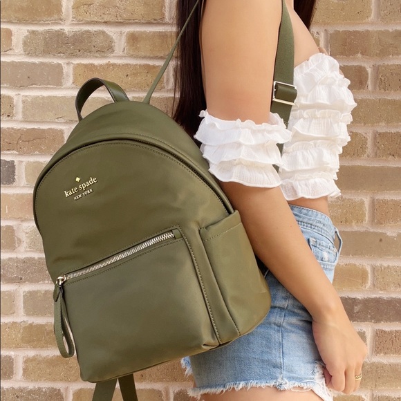 Kate Spade Chelsea The Little Better Nylon Backpack Enchanted Green - Picture 3 of 3